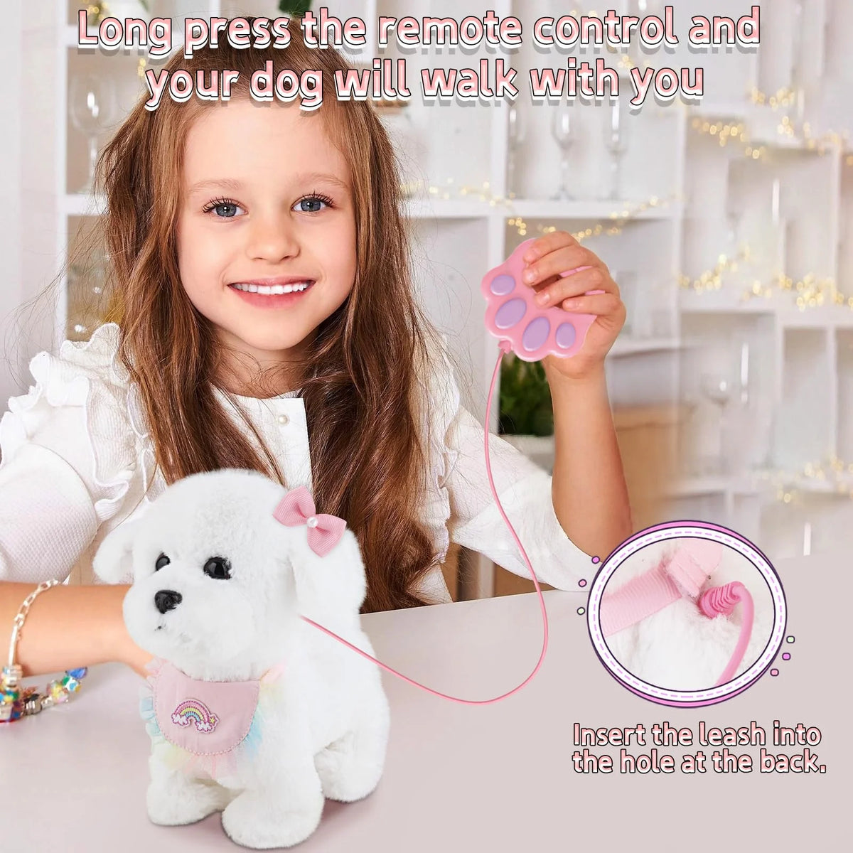 Interactive Walking Toy Dog for Kids Will Bark Touch & Voice Controlled with Remote and Waggling Tail Ideal Birthday or Gift