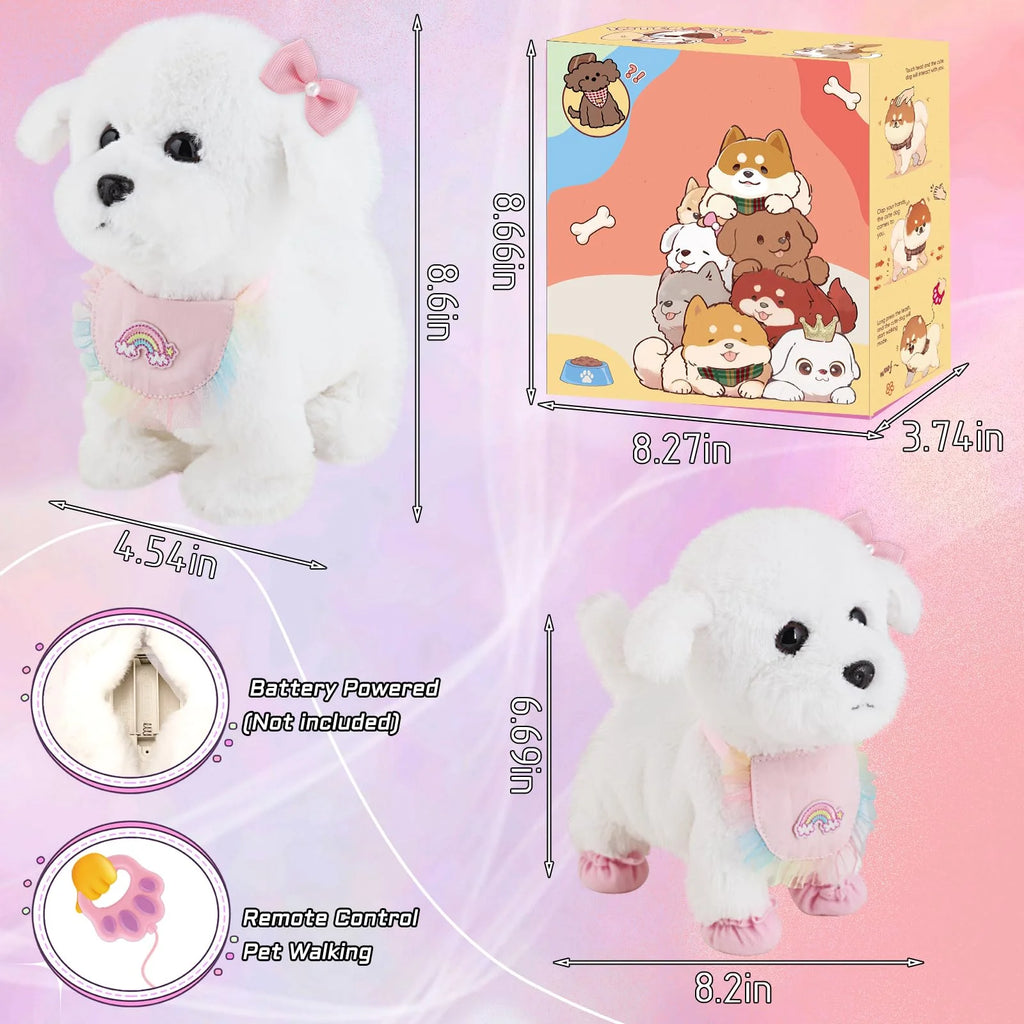 Interactive Walking Toy Dog for Kids Will Bark Touch & Voice Controlled with Remote and Waggling Tail Ideal Birthday or Gift