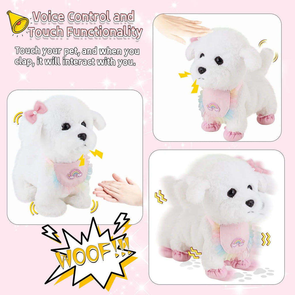 Interactive Walking Toy Dog for Kids Will Bark Touch & Voice Controlled with Remote and Waggling Tail Ideal Birthday or Gift