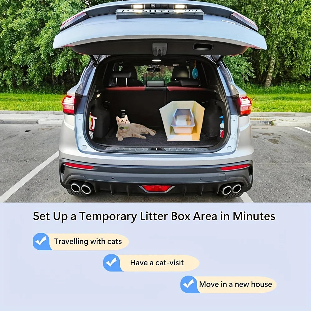 Extra Large Cat Litter Box Enclosure, Open Top High Sided Splash Guard, Water Resistance Shield for Cat Litter Boxes