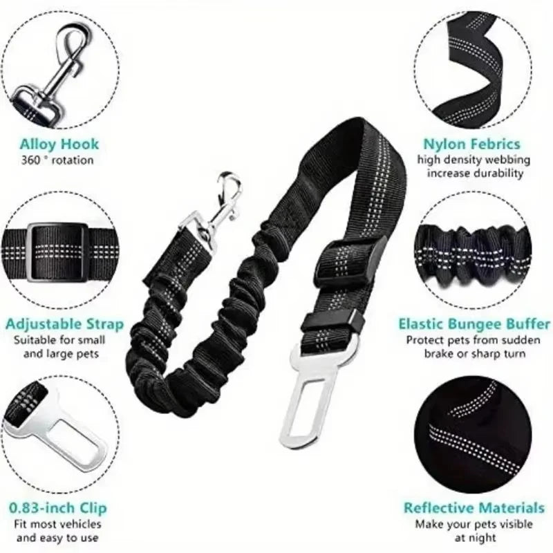 Reflective Adjustable Pet Car Safety Belt