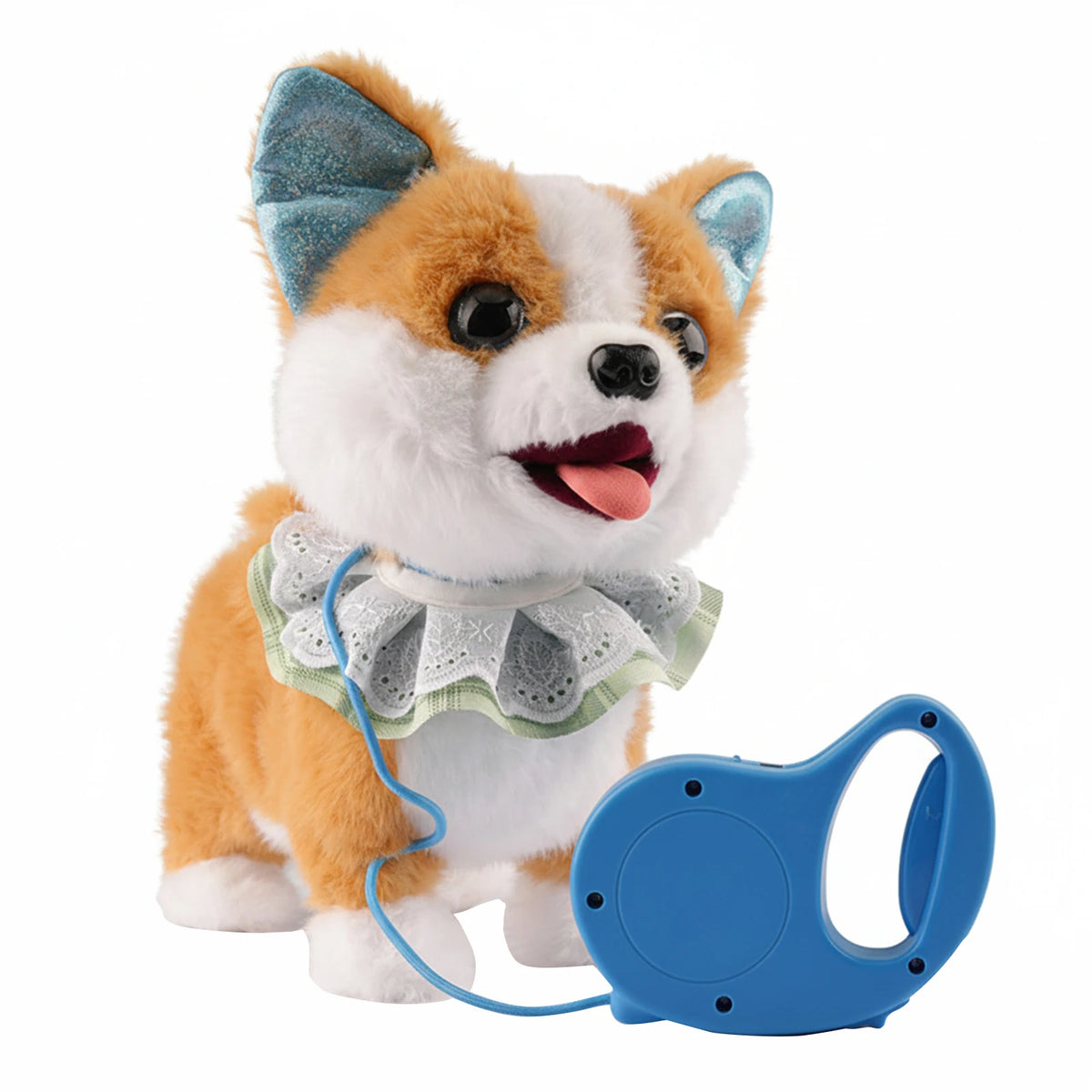 Walking Dog Repeats What You Say Realistic Licking Tongue Interactive Musical Puppy Robot Stuffed Animal Dog for Toddlers 3-5