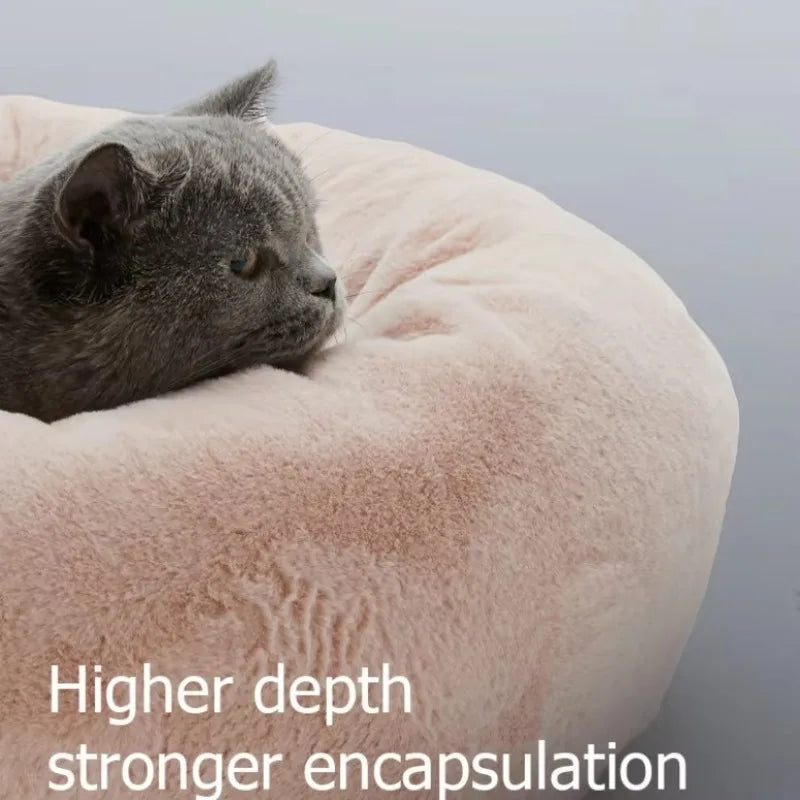 Eco-Friendly Plush Donut Pet Bed
