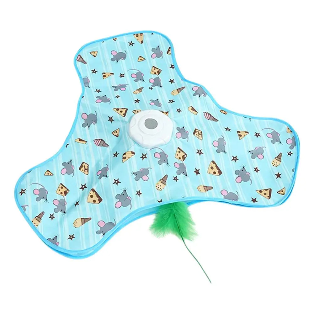 Cat Enrichment Toy, USB Rechargeable Automatic Hide And Seek Motion-Activated Cat Toy With Moving Feather Interactive Cat Toy