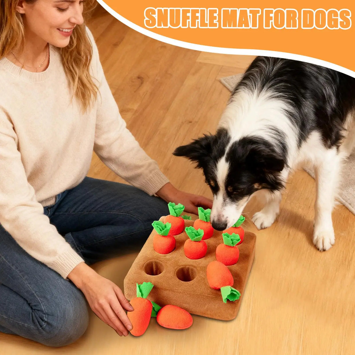 Dog Snuffle Mat Enrichment Interactive Toys Pet Carrot Puzzle Toy Dog Activity Mat for Boredom Relief Foraging Training Feeding