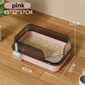 Large Semi Enclosed Cat Litter Box Elevated Open Anti Sand Cat Toilet Detachable Cleaning CatBedpans Large Space Pet Supplies