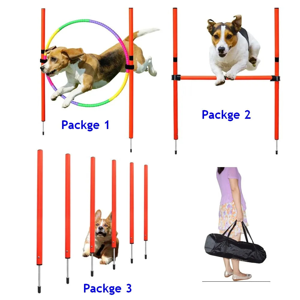 Dog Agility Training Equipment Portable Dog Jumping Tool Outdoor Dogs Running Stake Sports Stakes Pole Pet Agility Equipment Set