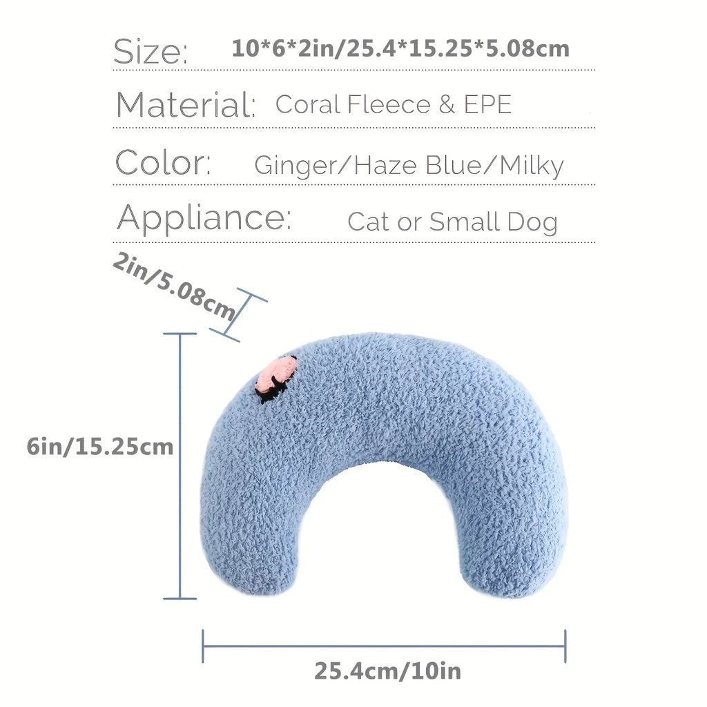 Cozy U-Shaped Calming Pillow for Cats
