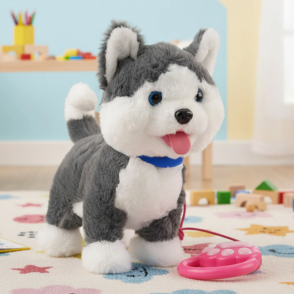 Walking Dog Repeats What You Say Realistic Licking Tongue Interactive Musical Puppy Robot Stuffed Animal Dog for Toddlers 3-5