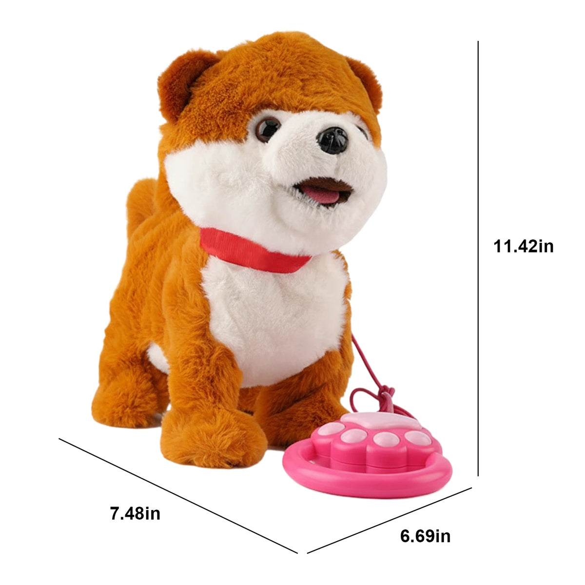 Walking Dog Repeats What You Say Realistic Licking Tongue Interactive Musical Puppy Robot Stuffed Animal Dog for Toddlers 3-5