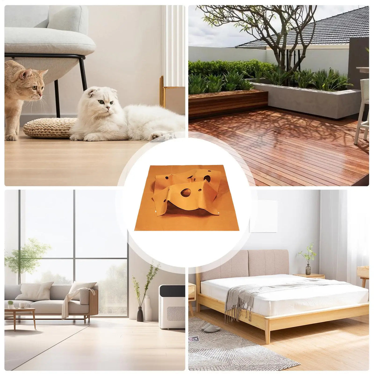 Interactive Cat Tunnel with Play Mat Foldable Enrichment Toy for Indoor Kitten Agility Training Scratching Climbing Activity Mat