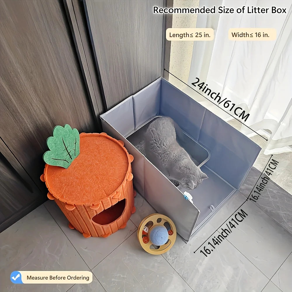Extra Large Cat Litter Box Enclosure, Open Top High Sided Splash Guard, Water Resistance Shield for Cat Litter Boxes
