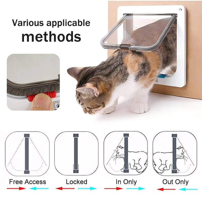 Weatherproof 4-Way Locking Cat Flap Door