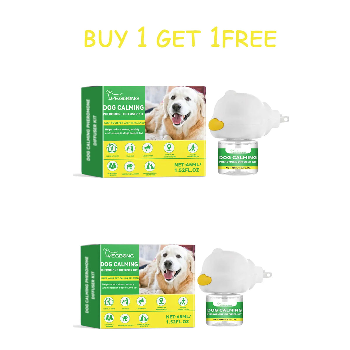 Dog Emotion Diffuser Set for Anxiety Relief Home Environment Stress Care Kit to Effectively Reduce Dogs' Pressure