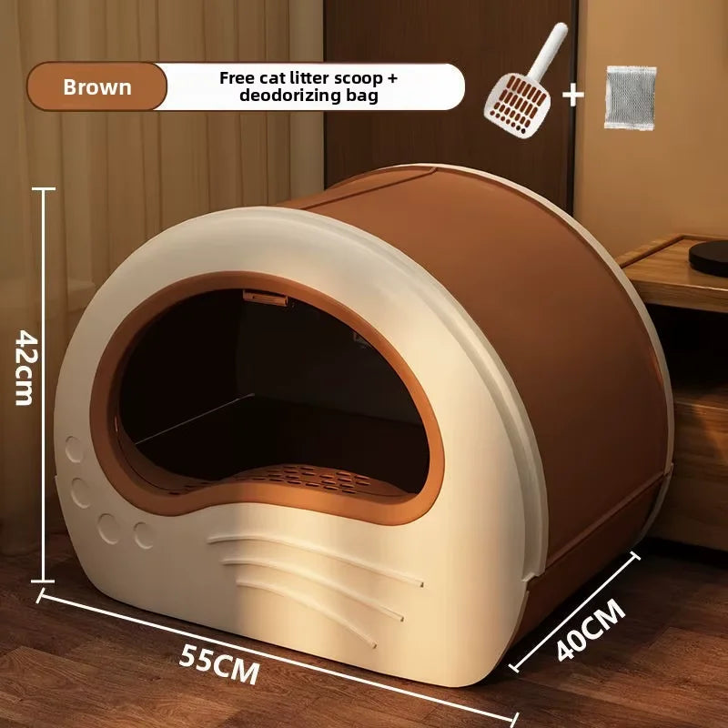 Cat Litter Box Fully Enclosed Drawer Type Cat Litter Box Anti-splash and Odor Isolation Cat Toilet Extra Large Cat Litter Box