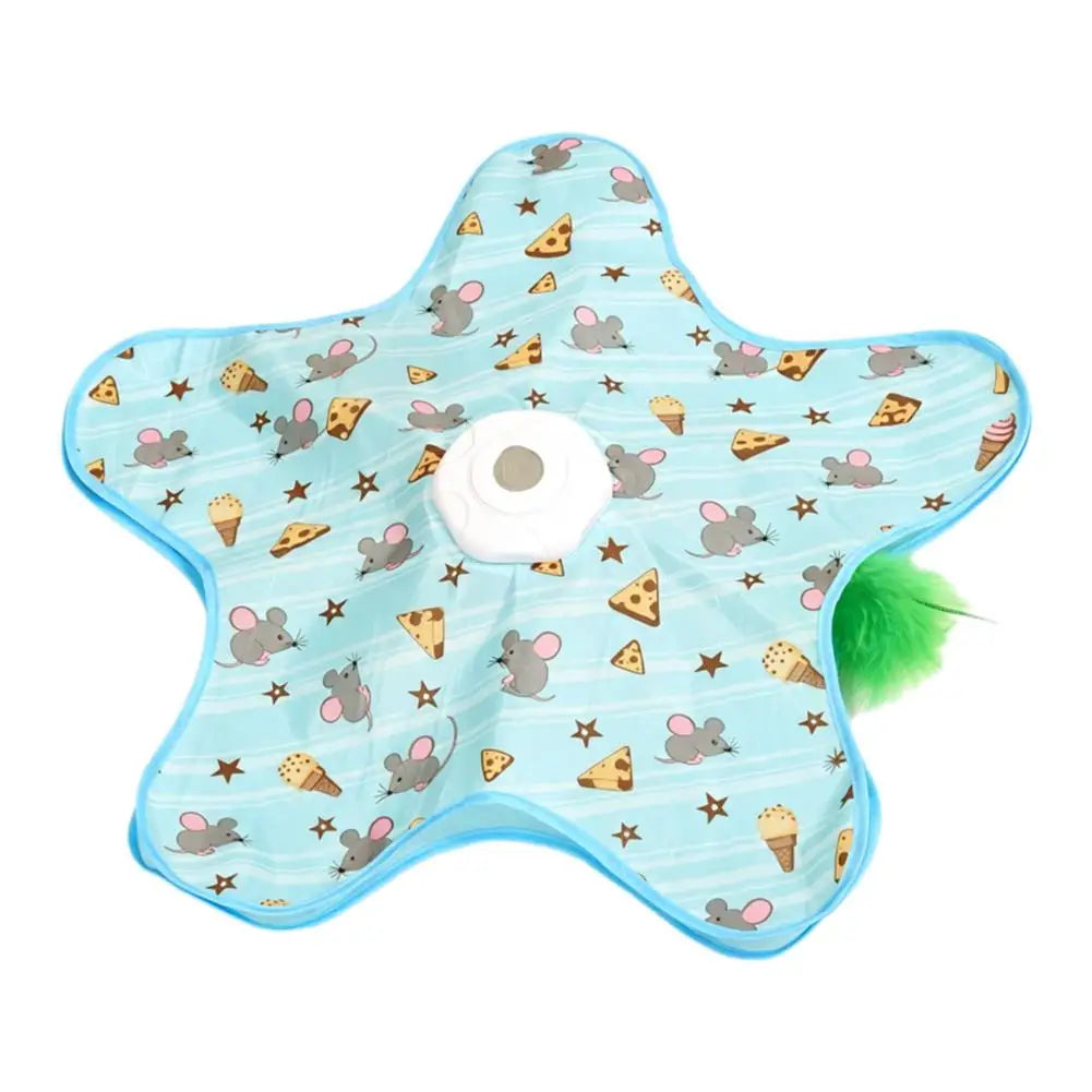 Cat Enrichment Toy, USB Rechargeable Automatic Hide And Seek Motion-Activated Cat Toy With Moving Feather Interactive Cat Toy