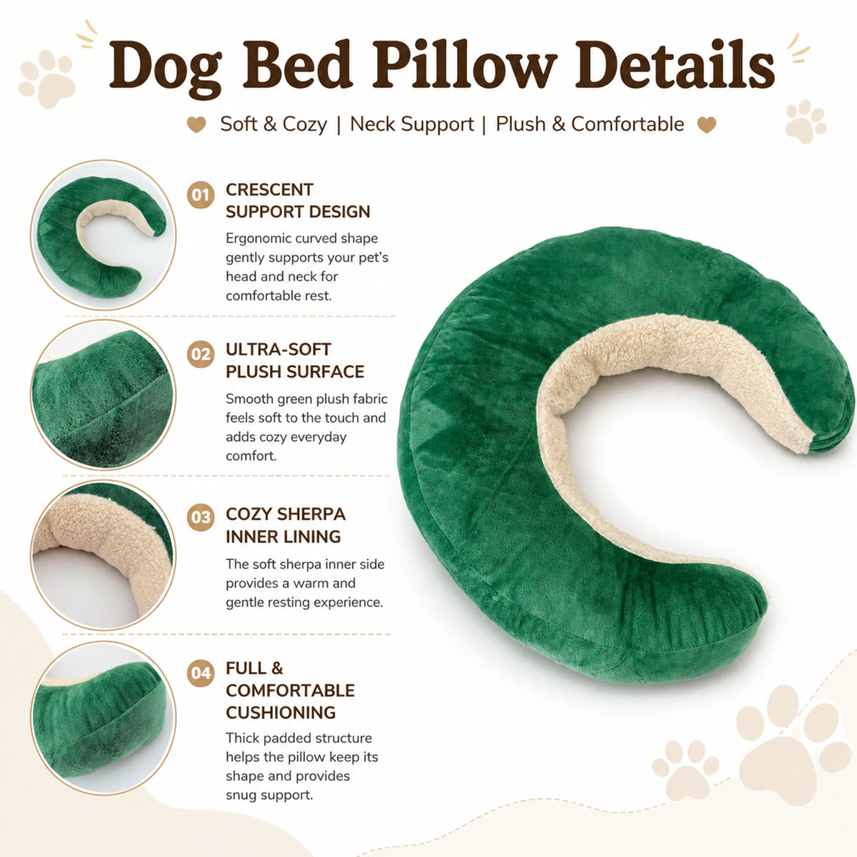 U-Shaped Calming Pet Sleeping Pillow