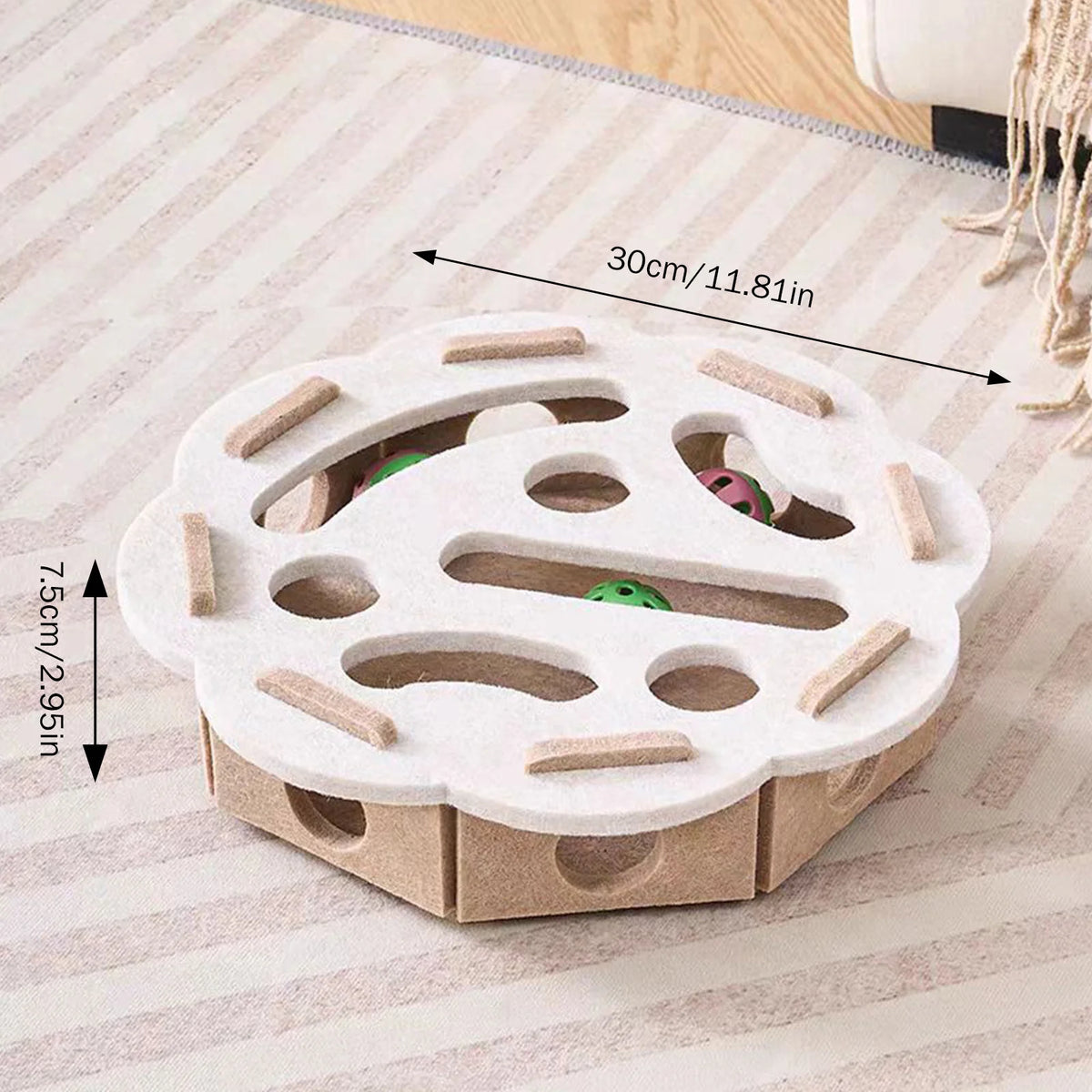 Cat Enrichment Puzzle Maze Felt Box Toy for Boredom Relief Interactive Play for Indoor Cats Mental Stimulation Fun Game