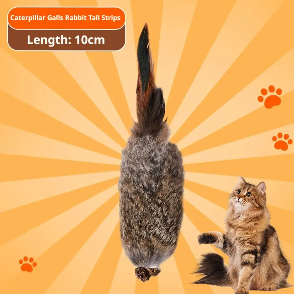 Cat Toy Artificial Rabbit Fur Cat Toys Enrichment Toy Kitten Teaser Wand Self Play Boredom Relief Interactive Cat Toy For Indoor
