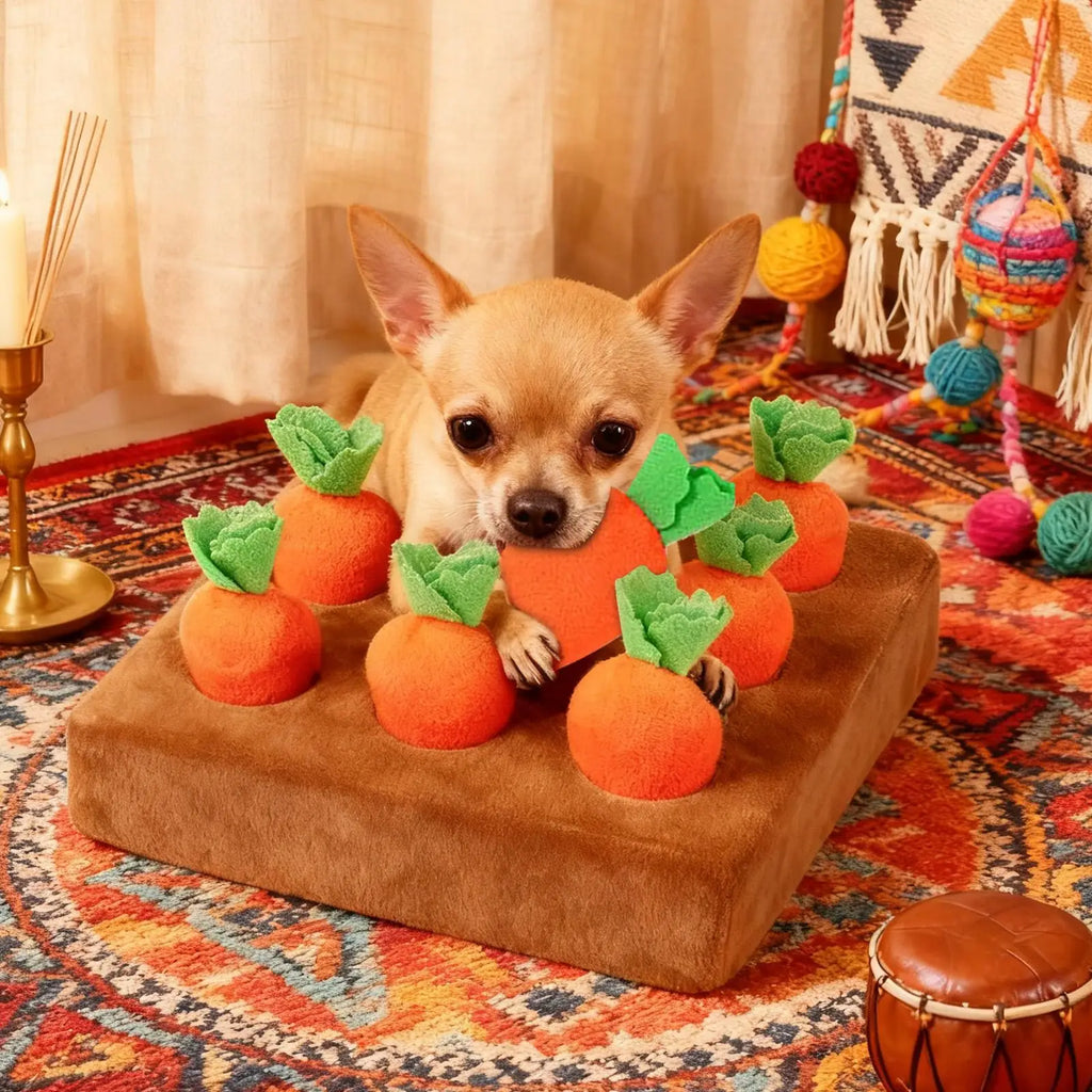 Dog Snuffle Mat Enrichment Interactive Toys Pet Carrot Puzzle Toy Dog Activity Mat for Boredom Relief Foraging Training Feeding