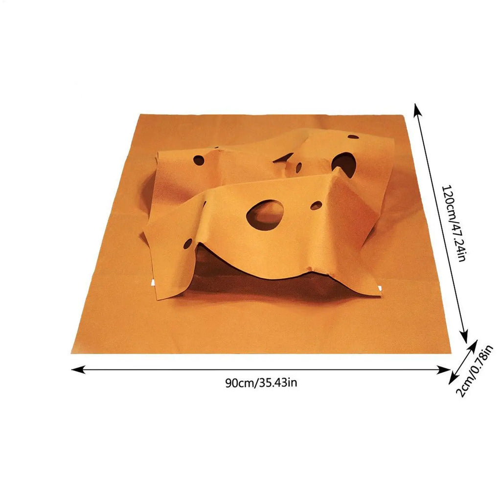 Interactive Cat Tunnel with Play Mat Foldable Enrichment Toy for Indoor Kitten Agility Training Scratching Climbing Activity Mat