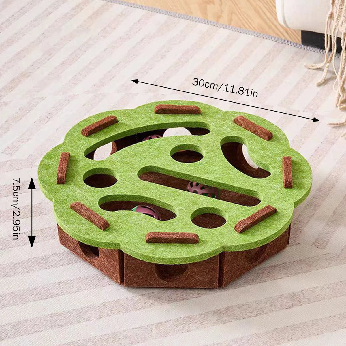 Cat Enrichment Puzzle Maze Felt Box Toy for Boredom Relief Interactive Play for Indoor Cats Mental Stimulation Fun Game