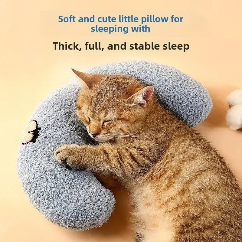 Cozy U-Shaped Calming Pillow for Cats