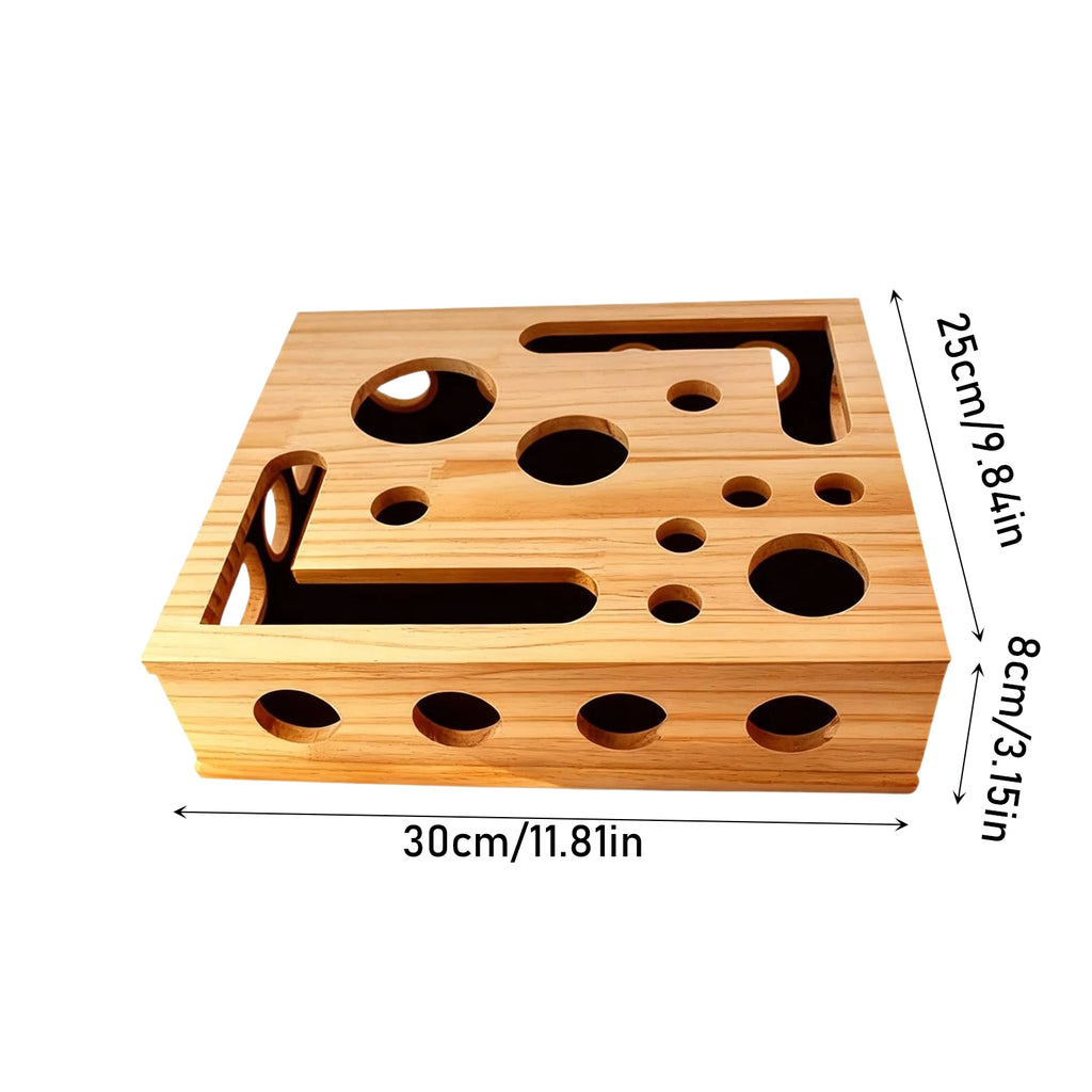 Cat Nail File Enrichment Box Wooden Puzzle Dispenser Cat Nail Scratch Enrichment Box for Pet Exercise Training Boredom Travel