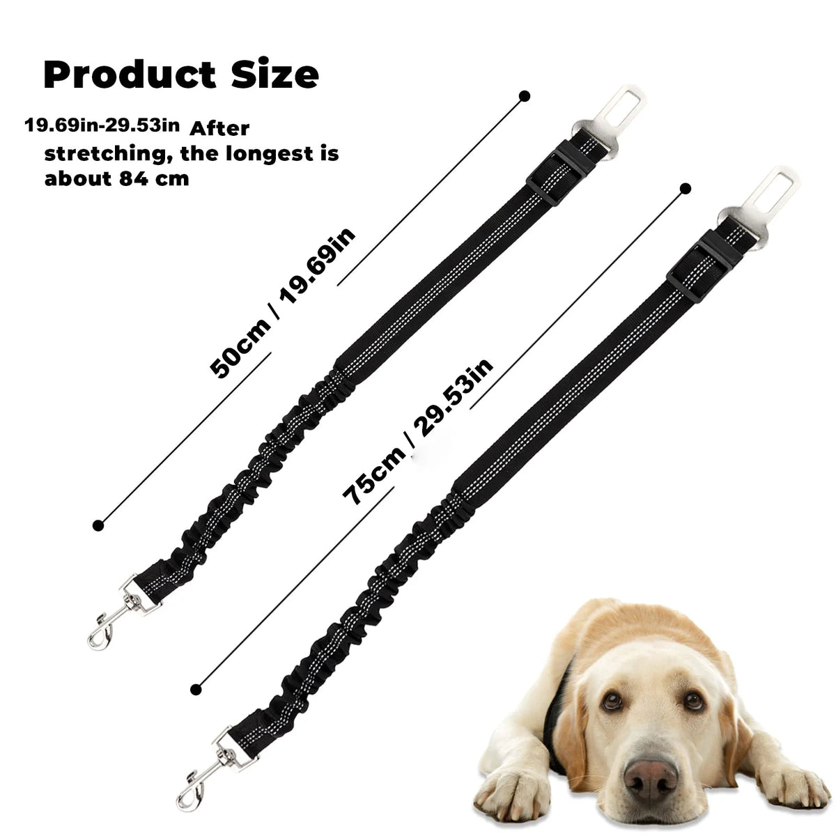 Reflective Adjustable Pet Car Safety Belt
