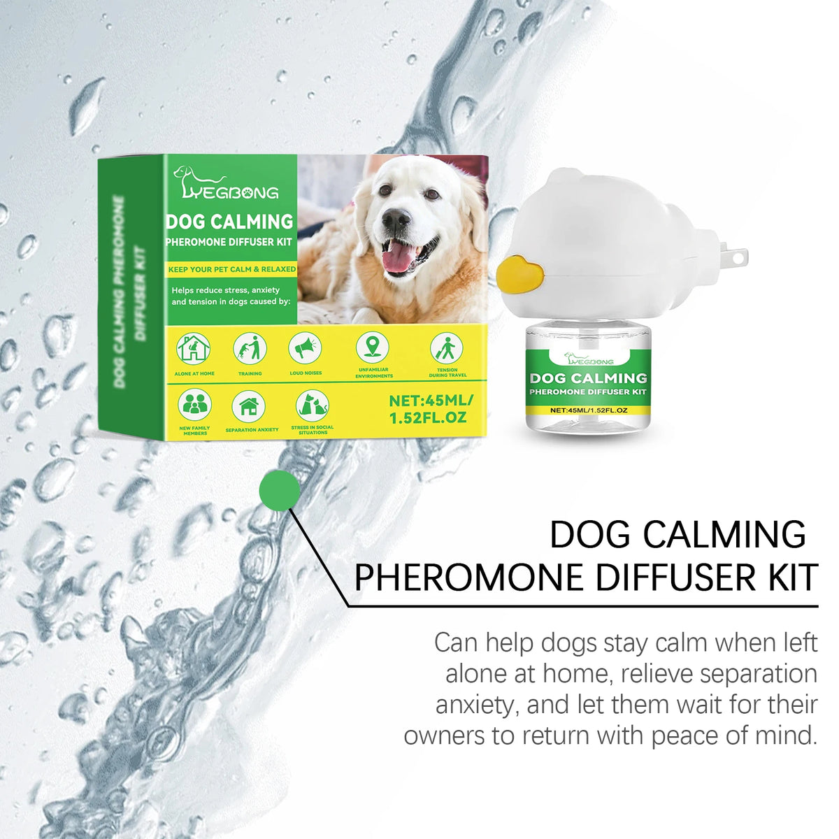 Dog Emotion Diffuser Set for Anxiety Relief Home Environment Stress Care Kit to Effectively Reduce Dogs' Pressure