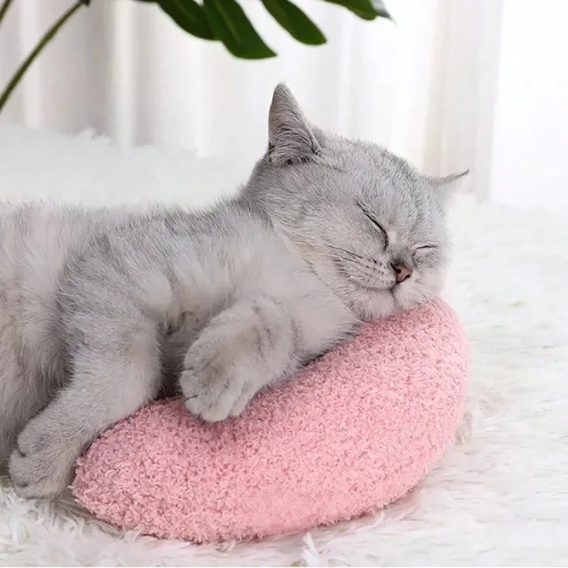 Cozy U-Shaped Calming Pillow for Cats